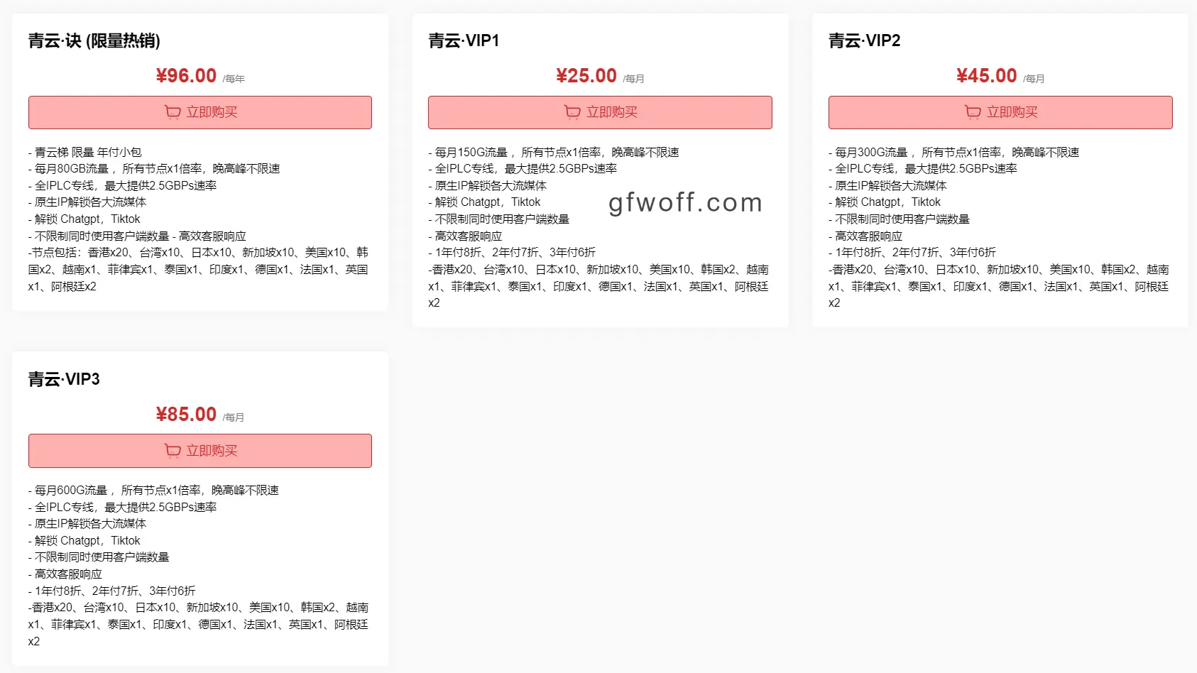 青云梯机场订阅价格截图